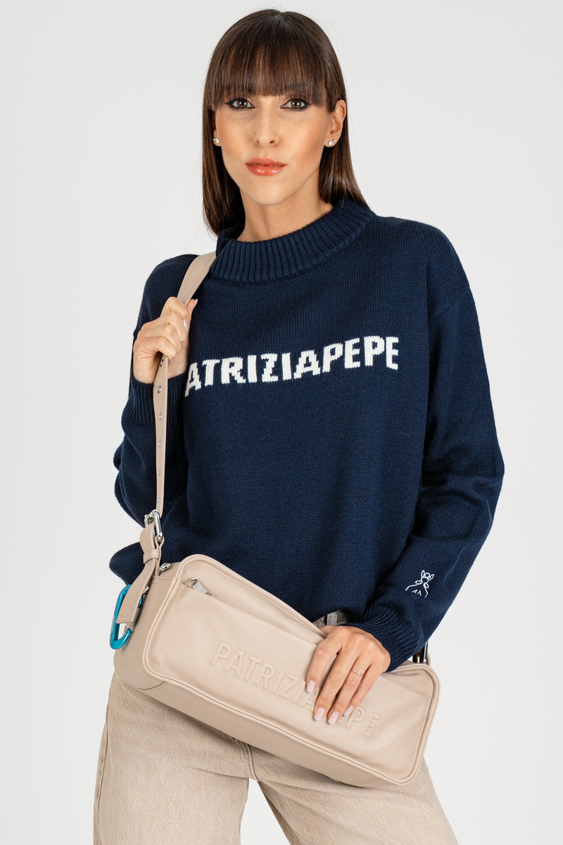 Maglia Logo Jacquard Navy
