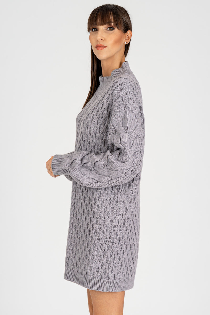 Abito in Maglia Trecce Mistery Gray