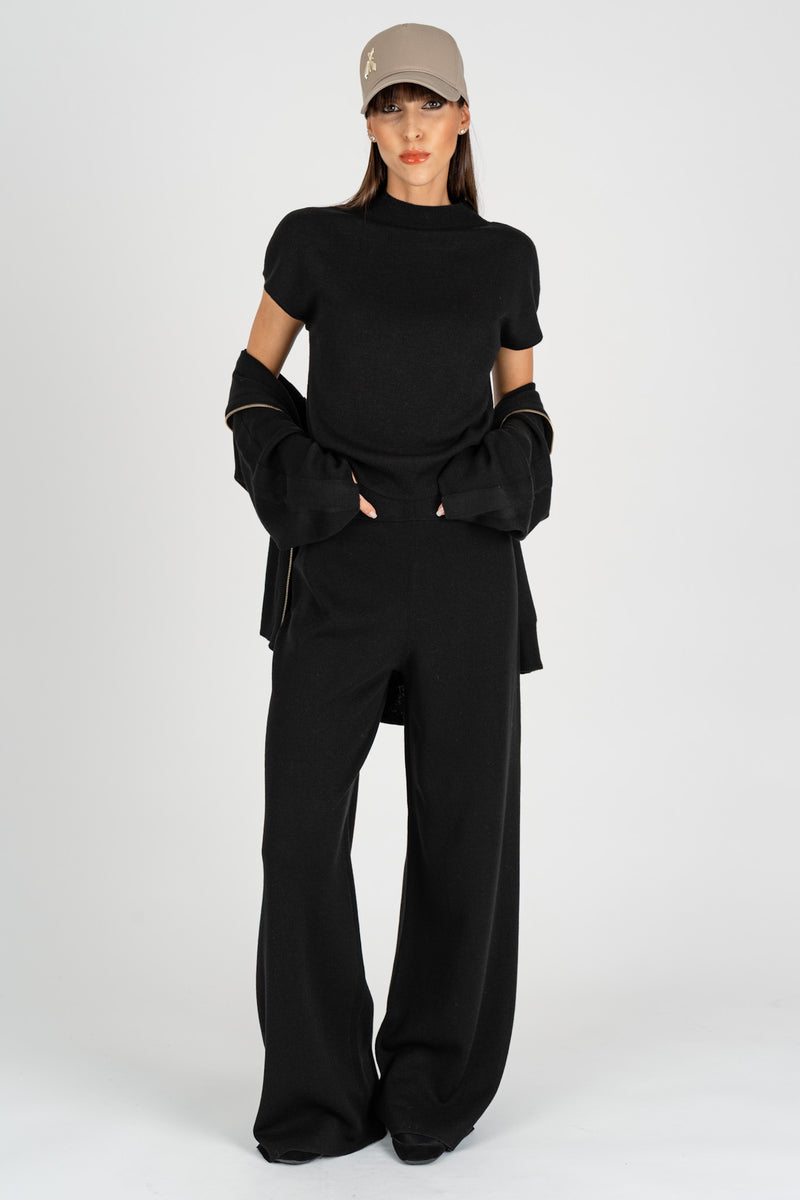 Pantalone In Maglia Nero