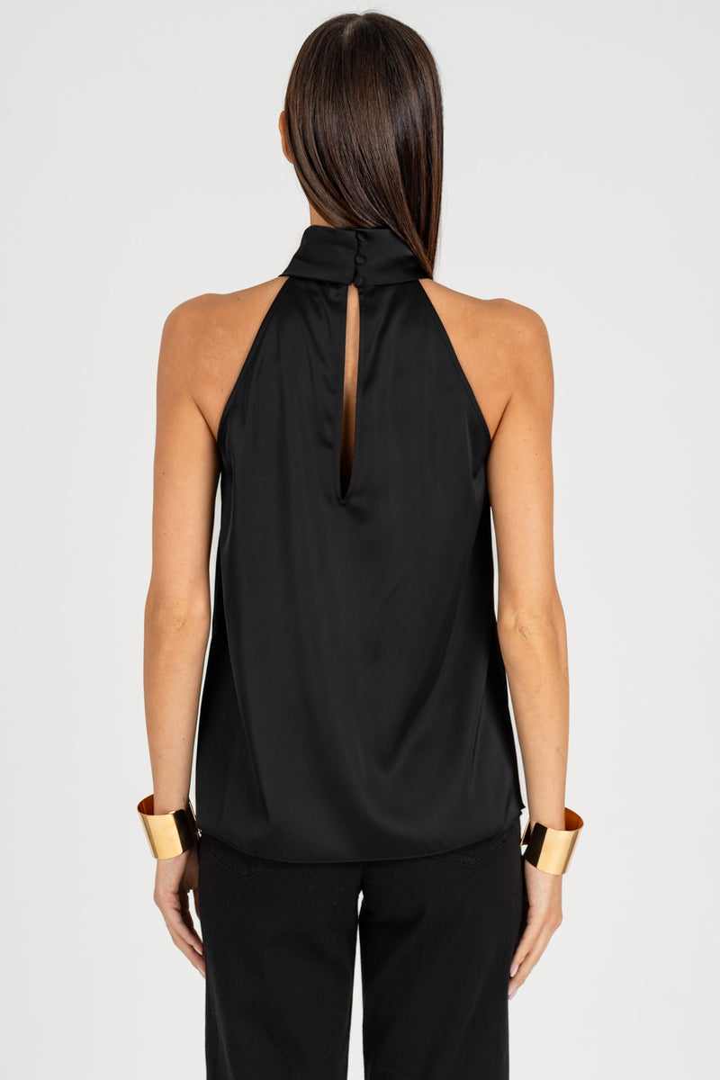 Top Raso Poly Nero