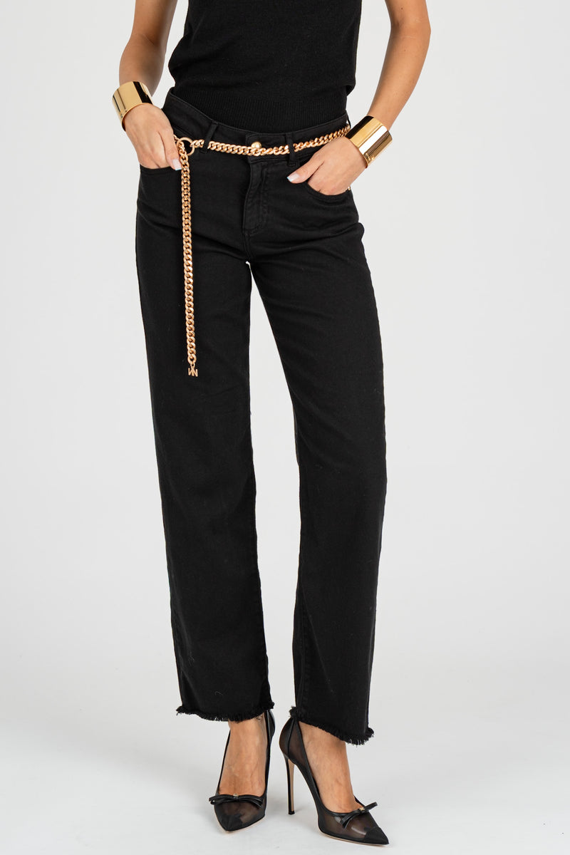 Pantalone con Cintura Catena Nero