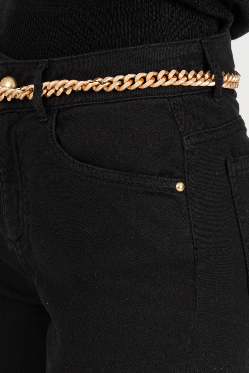 Pantalone con Cintura Catena Nero