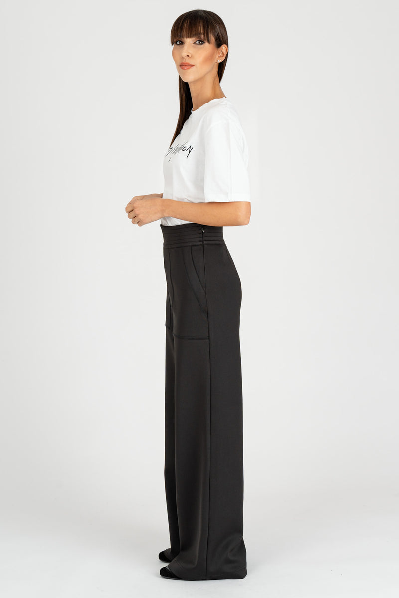 Pantalone Palazzo Scuba Nero