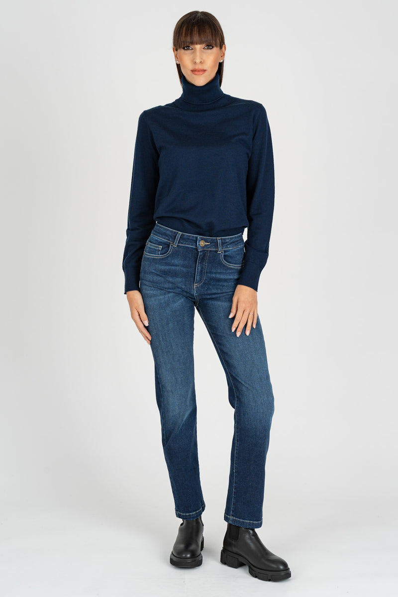 Pantalone Denim Slim Stretch Blu Denim
