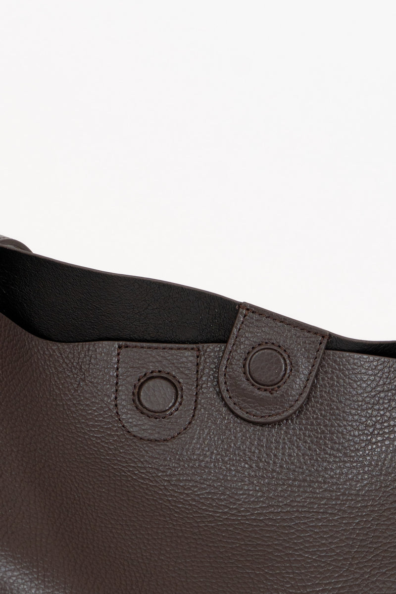 Borsa Shopping Pelle Martellata Deep Chocolate