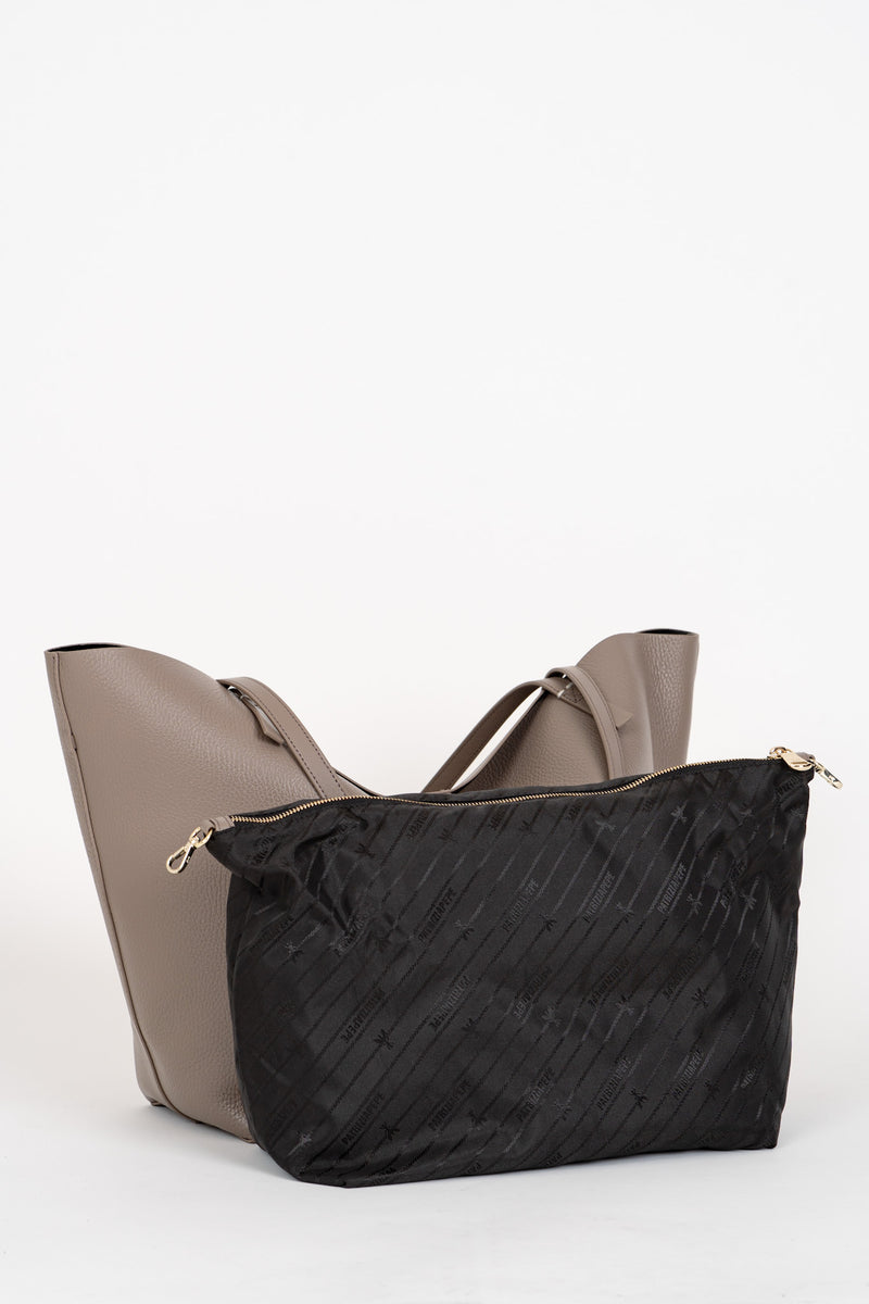 Borsa Shopping Pelle Martellata Dark Tatami