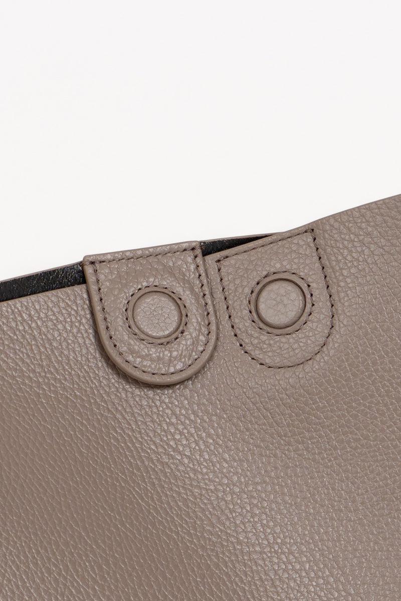 Borsa Shopping Pelle Martellata Dark Tatami
