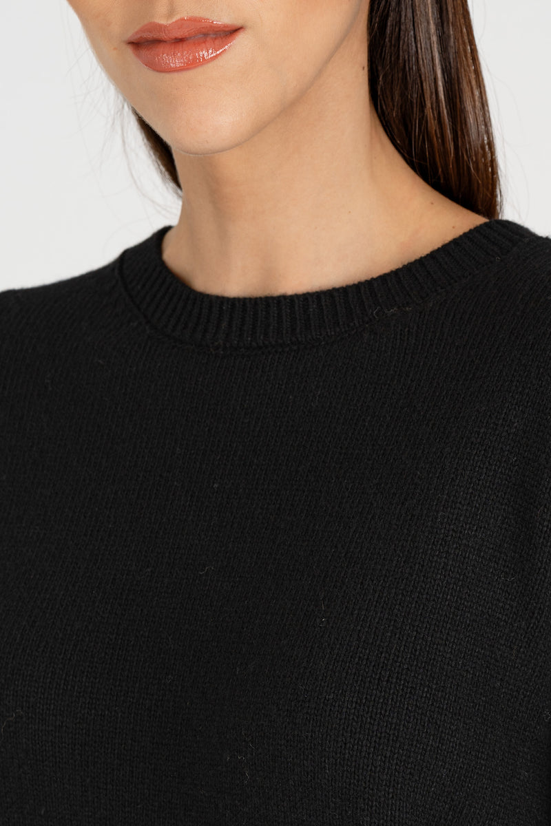 Maglia con Frange Nero