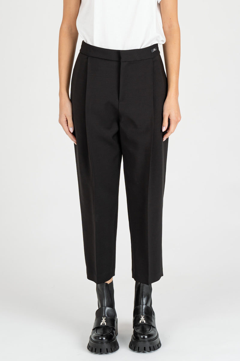 Pantalone Cropped Stretch Nero