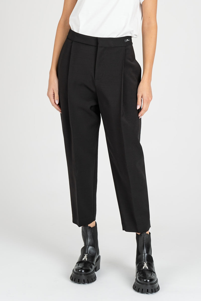 Pantalone Cropped Stretch Nero