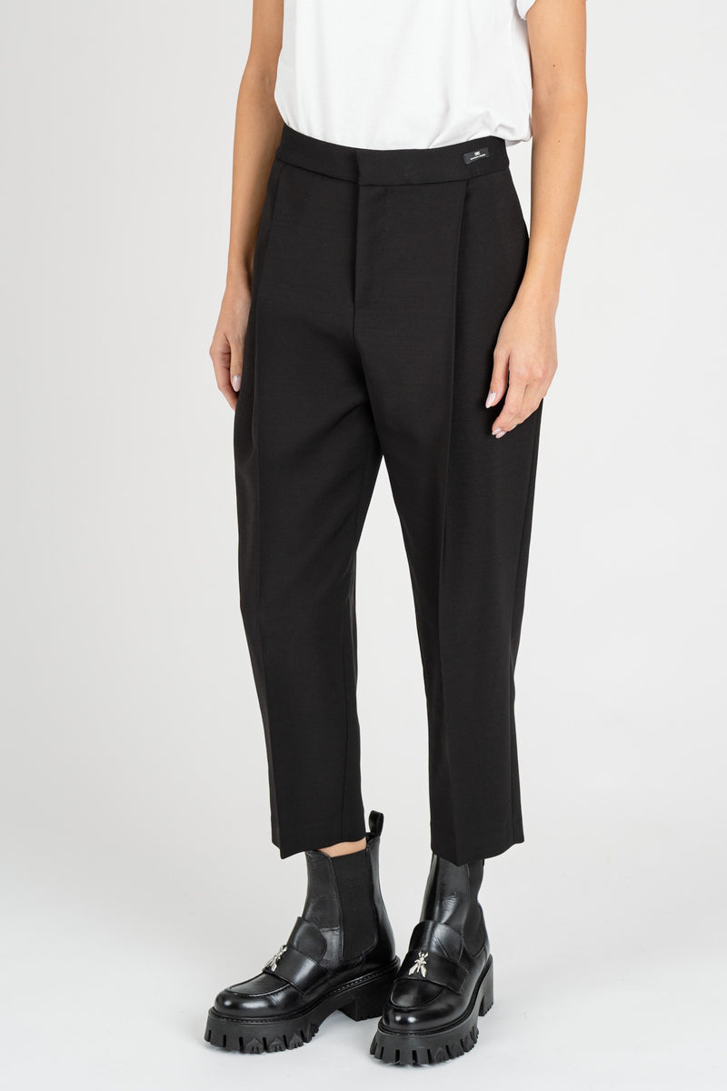 Pantalone Cropped Stretch Nero