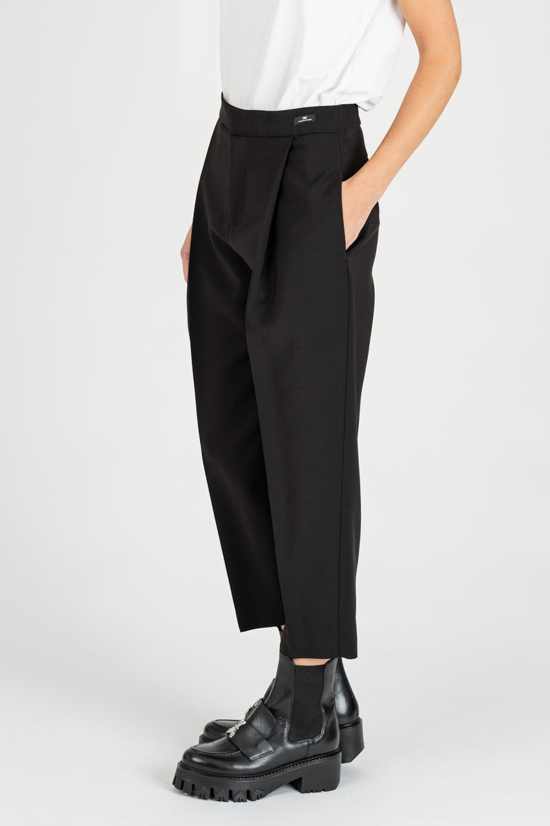 Pantalone Cropped Stretch Nero