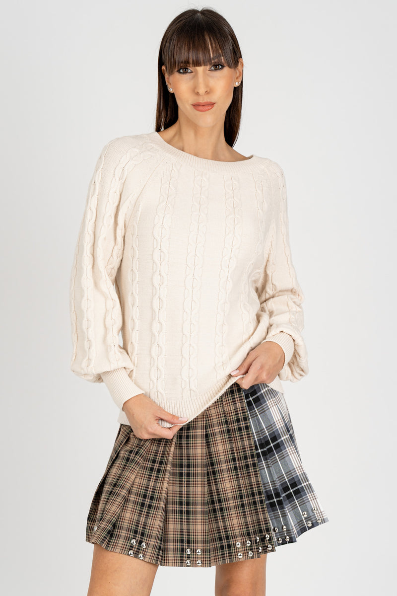 Maglia Pull Trecce Ecrù