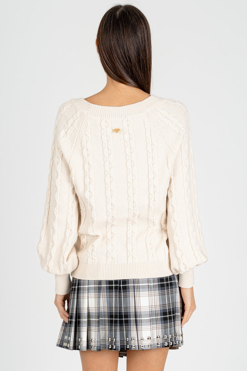 Maglia Pull Trecce Ecrù