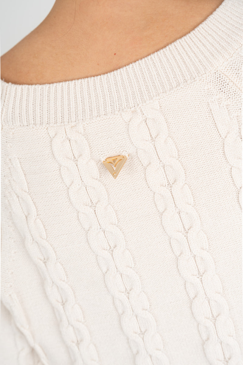 Maglia Pull Trecce Ecrù