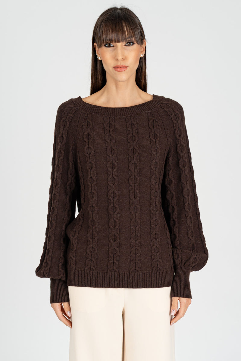 Maglia Pull Trecce Moro