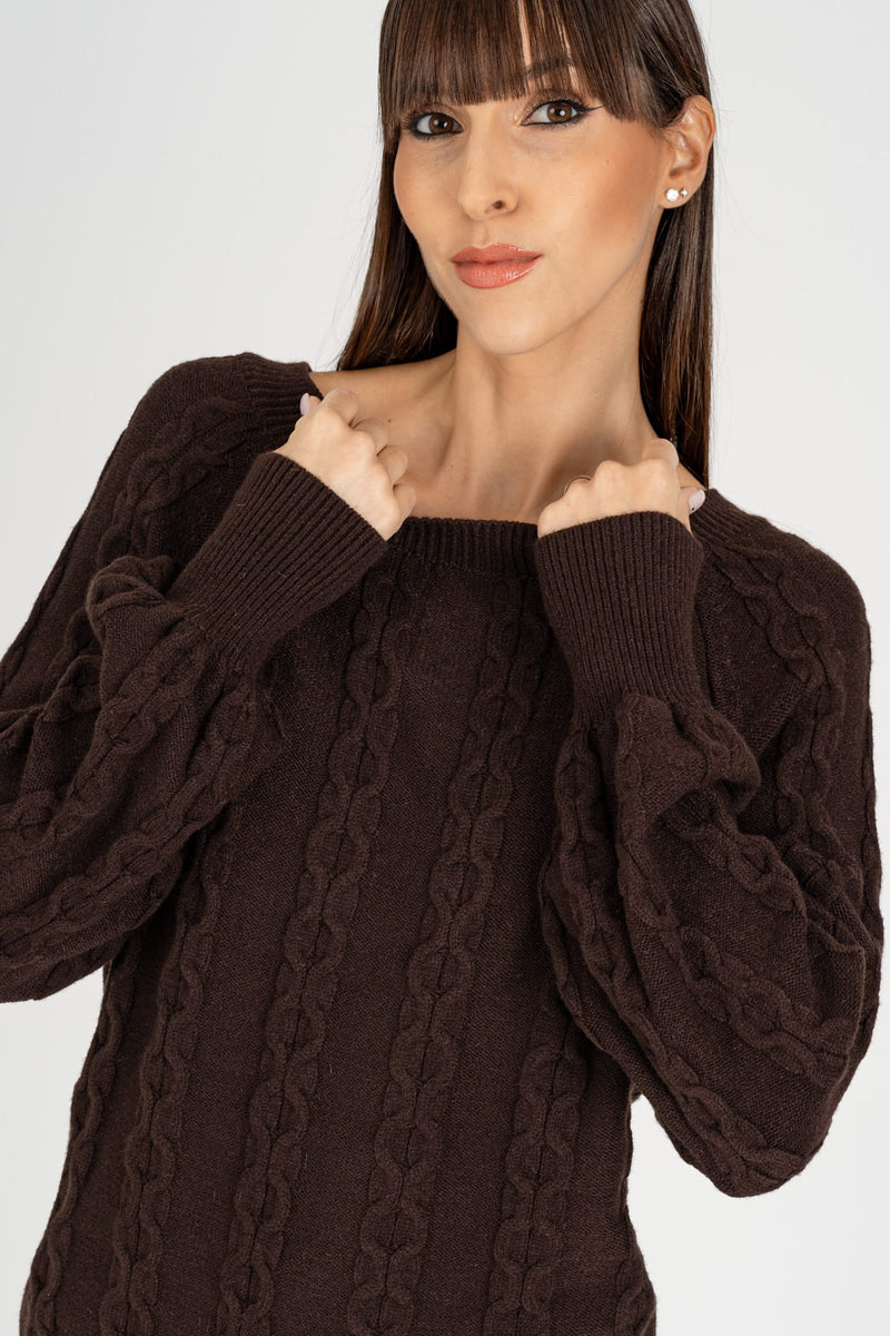 Maglia Pull Trecce Moro