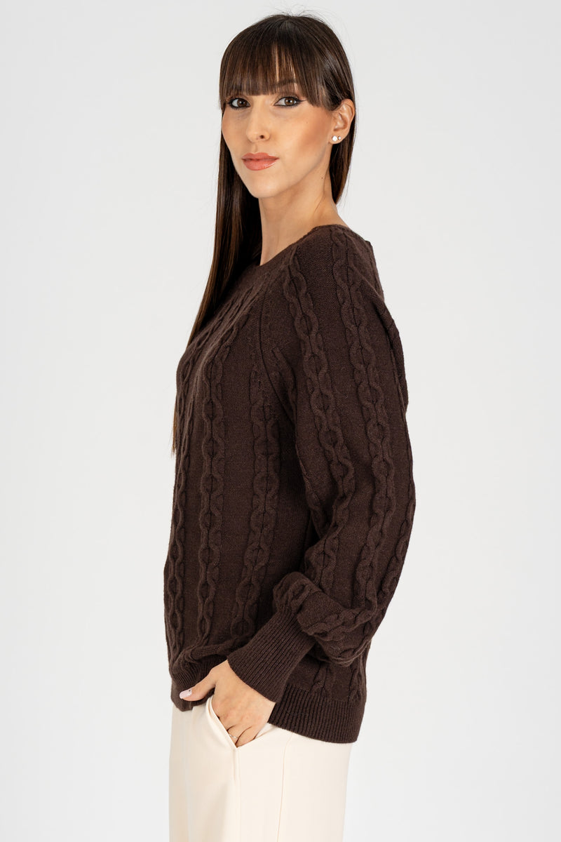 Maglia Pull Trecce Moro