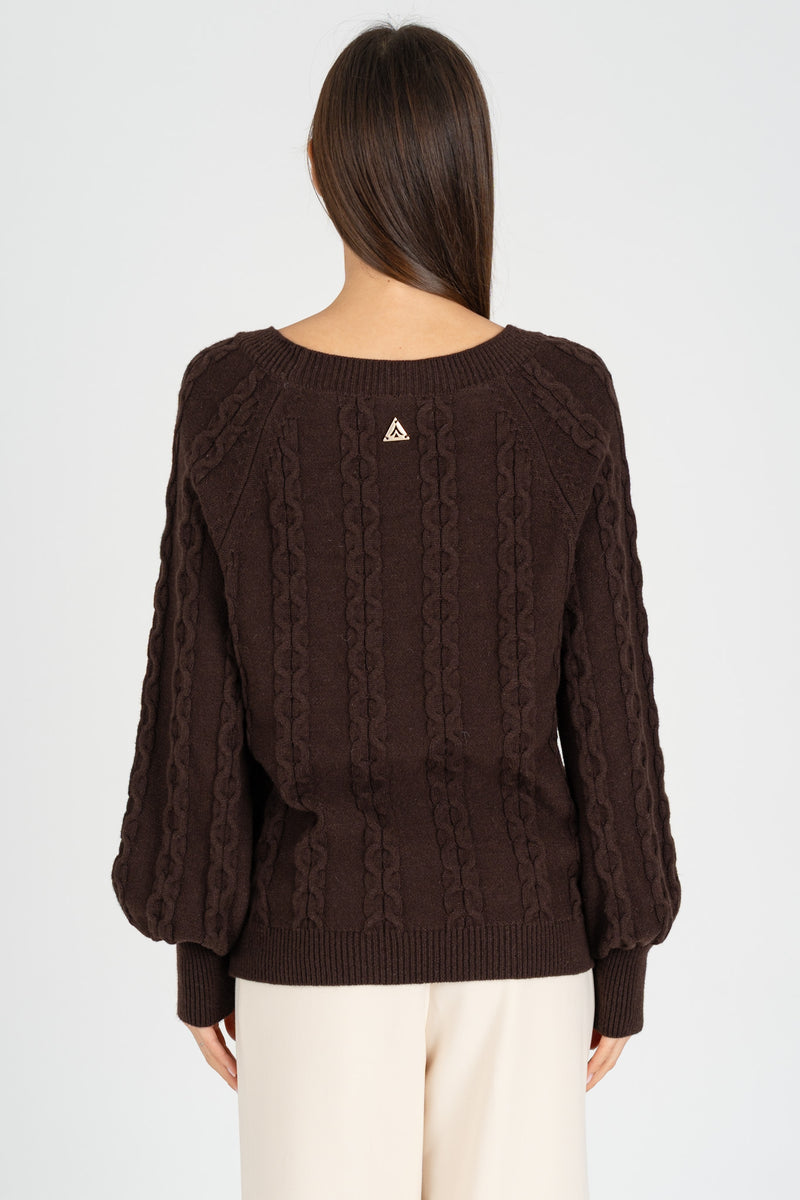 Maglia Pull Trecce Moro