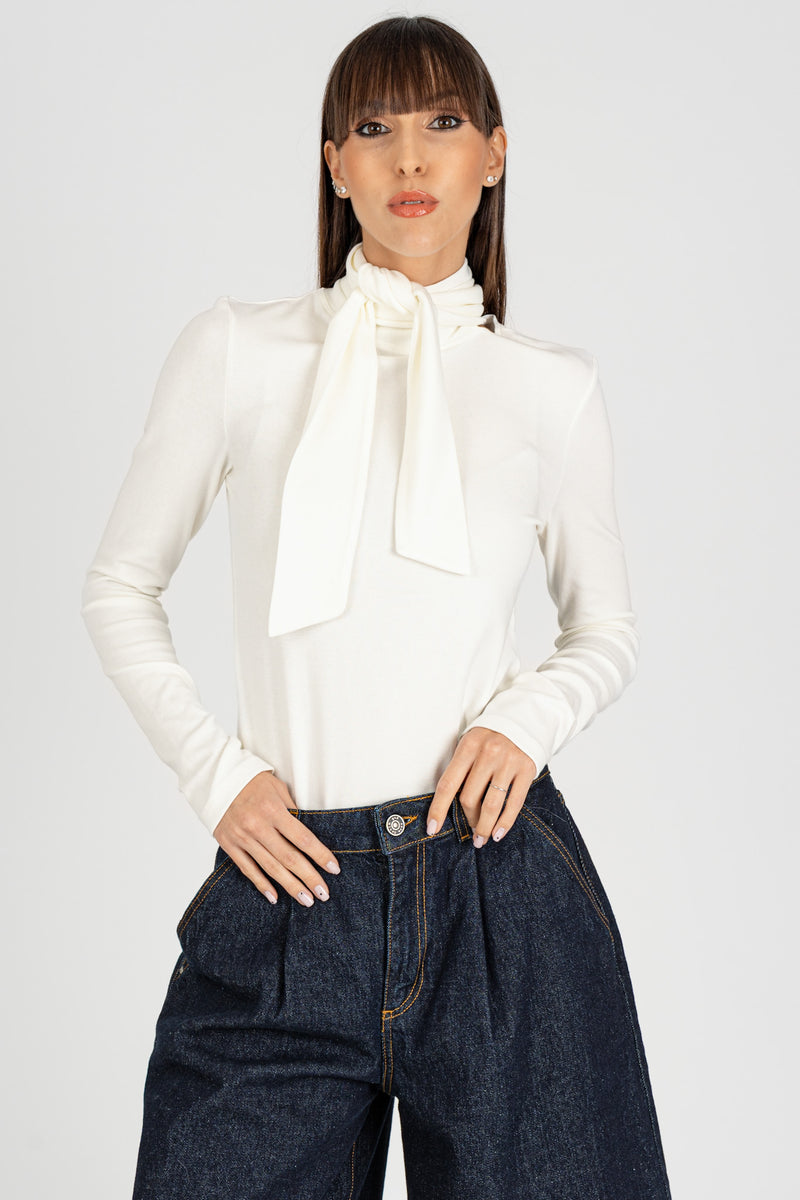 Maglia con Fiocco Panna