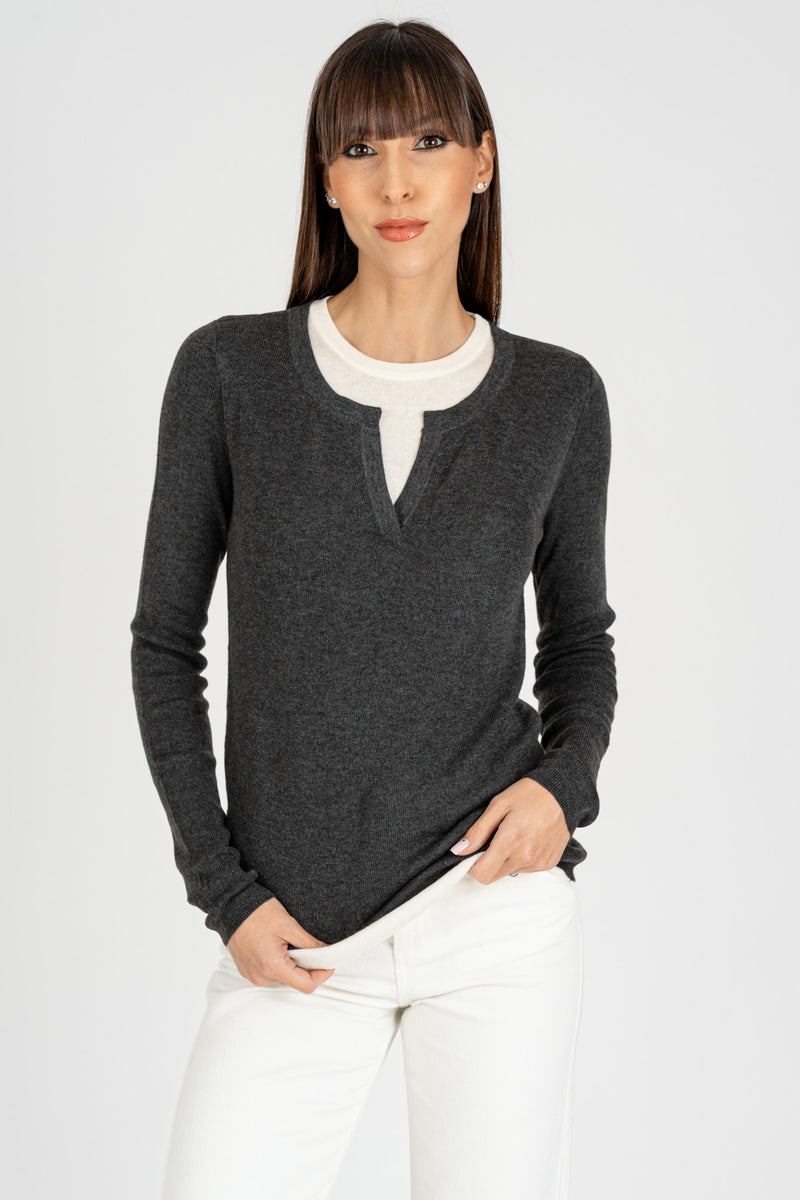 Maglia effetto Doppio Gray Burro