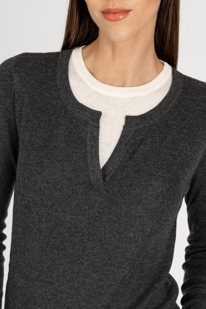 Maglia effetto Doppio Gray Burro