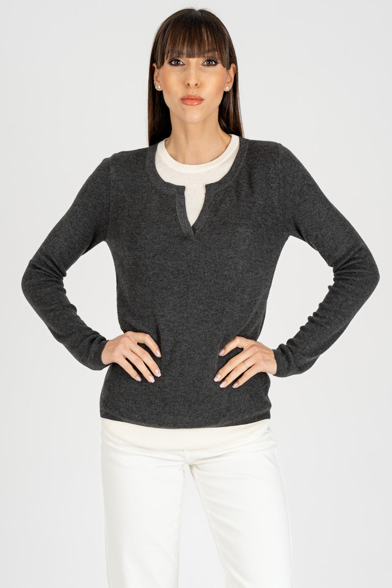 Maglia effetto Doppio Gray Burro