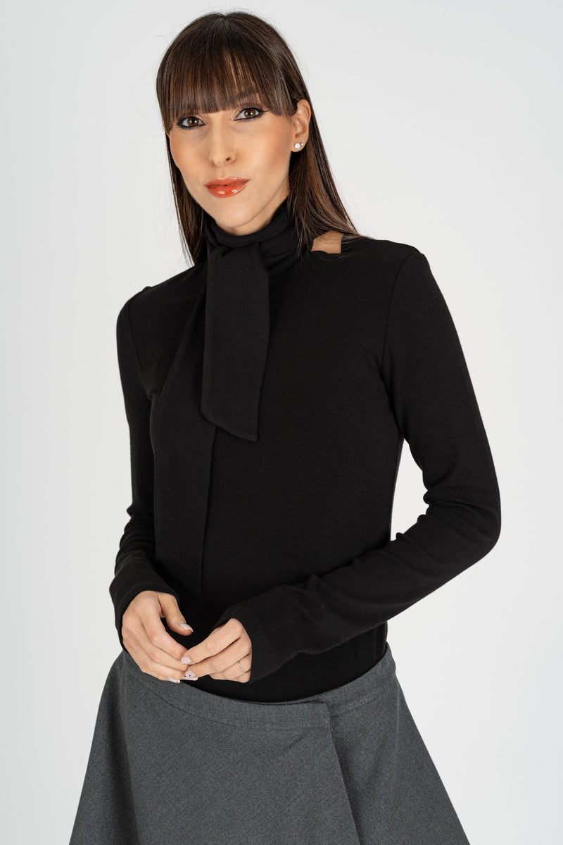 Maglia con Fiocco Nero