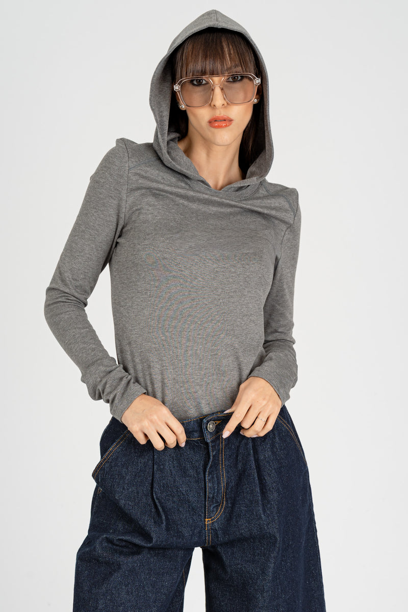 Maglia con Cappuccio Gray