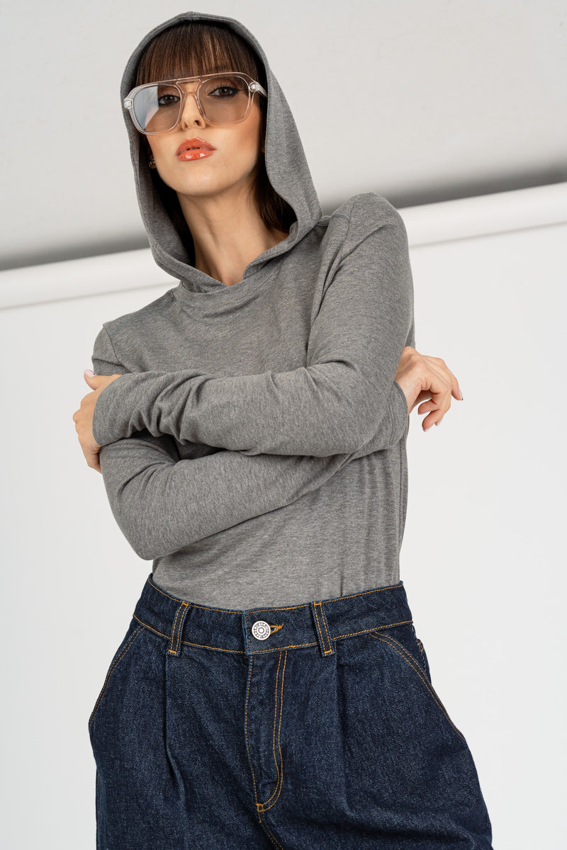 Maglia con Cappuccio Gray