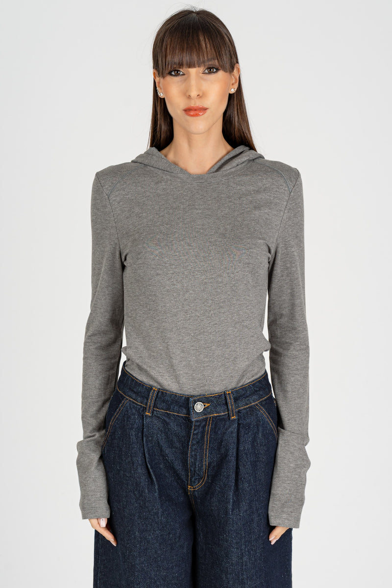 Maglia con Cappuccio Gray