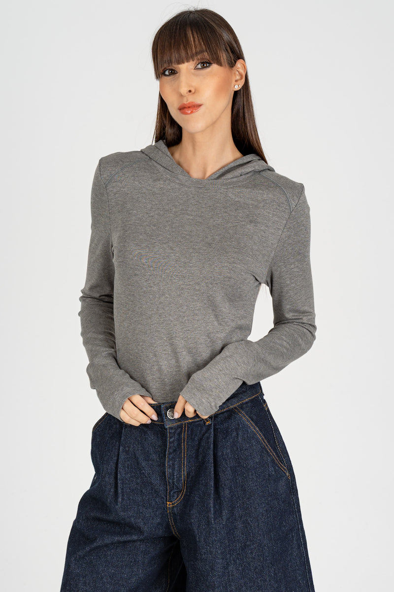 Maglia con Cappuccio Gray