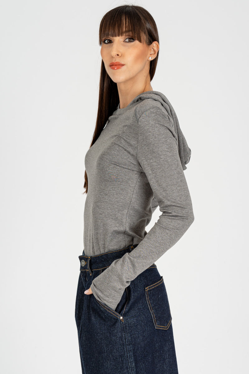 Maglia con Cappuccio Gray