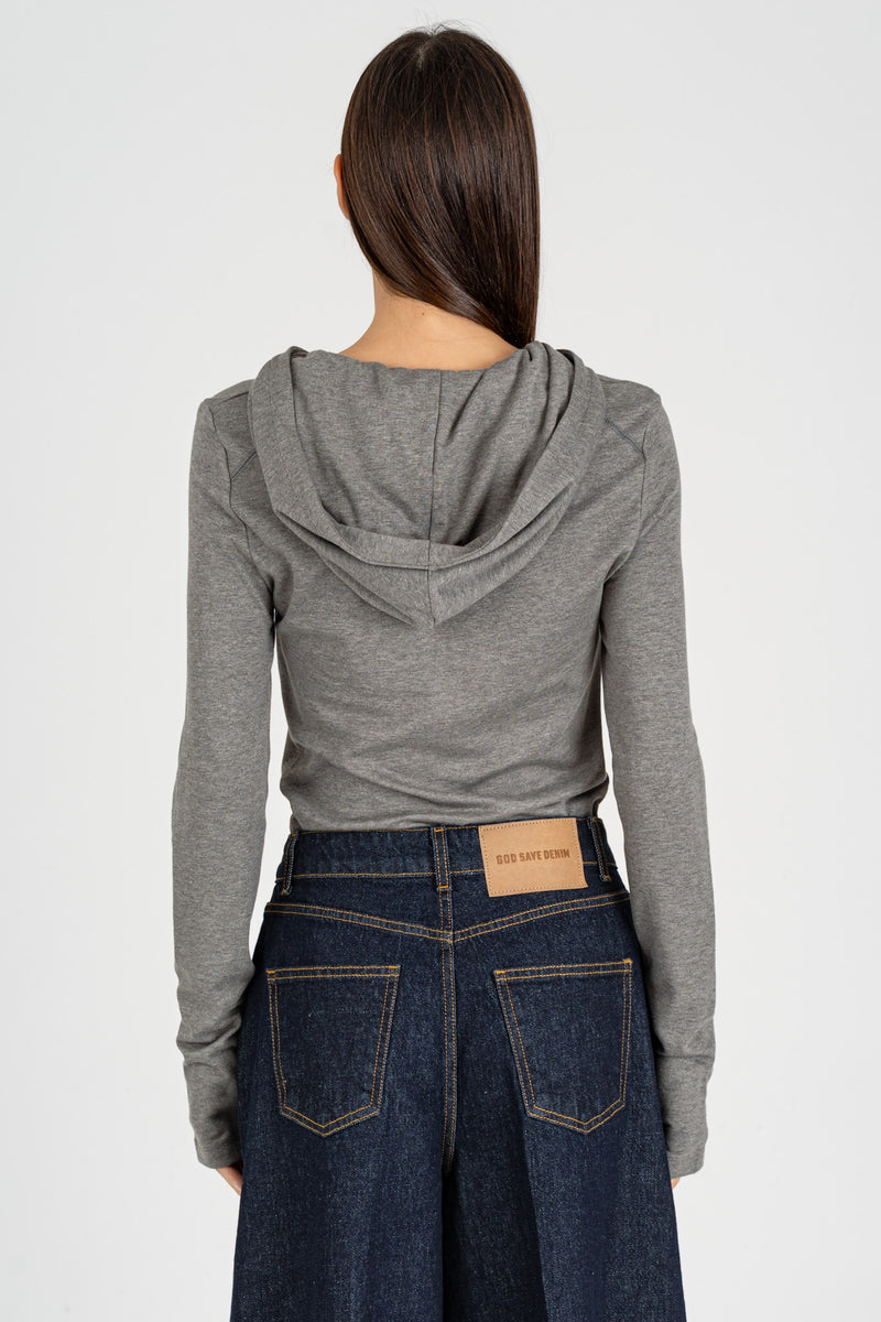 Maglia con Cappuccio Gray