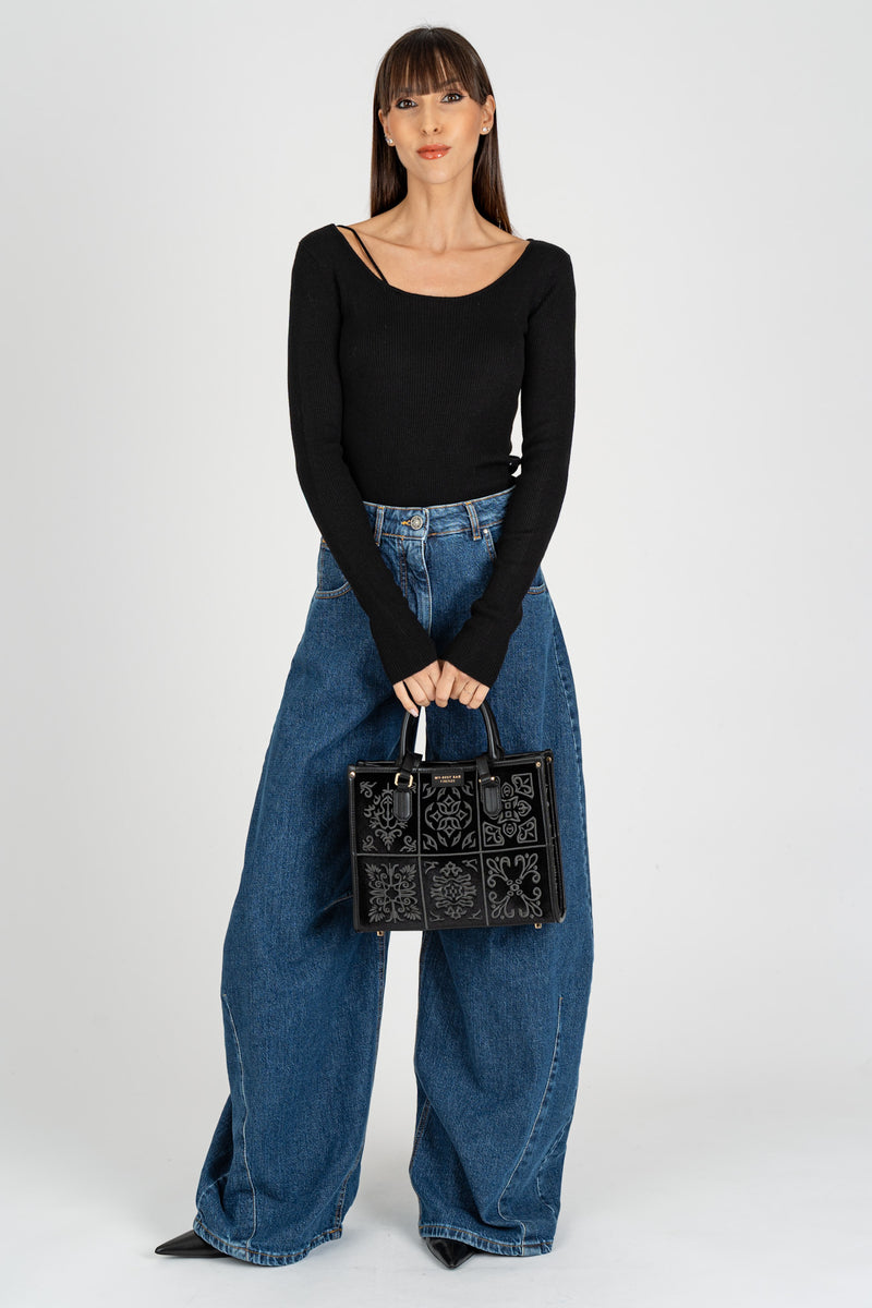 Maglia Basic Costina Nero