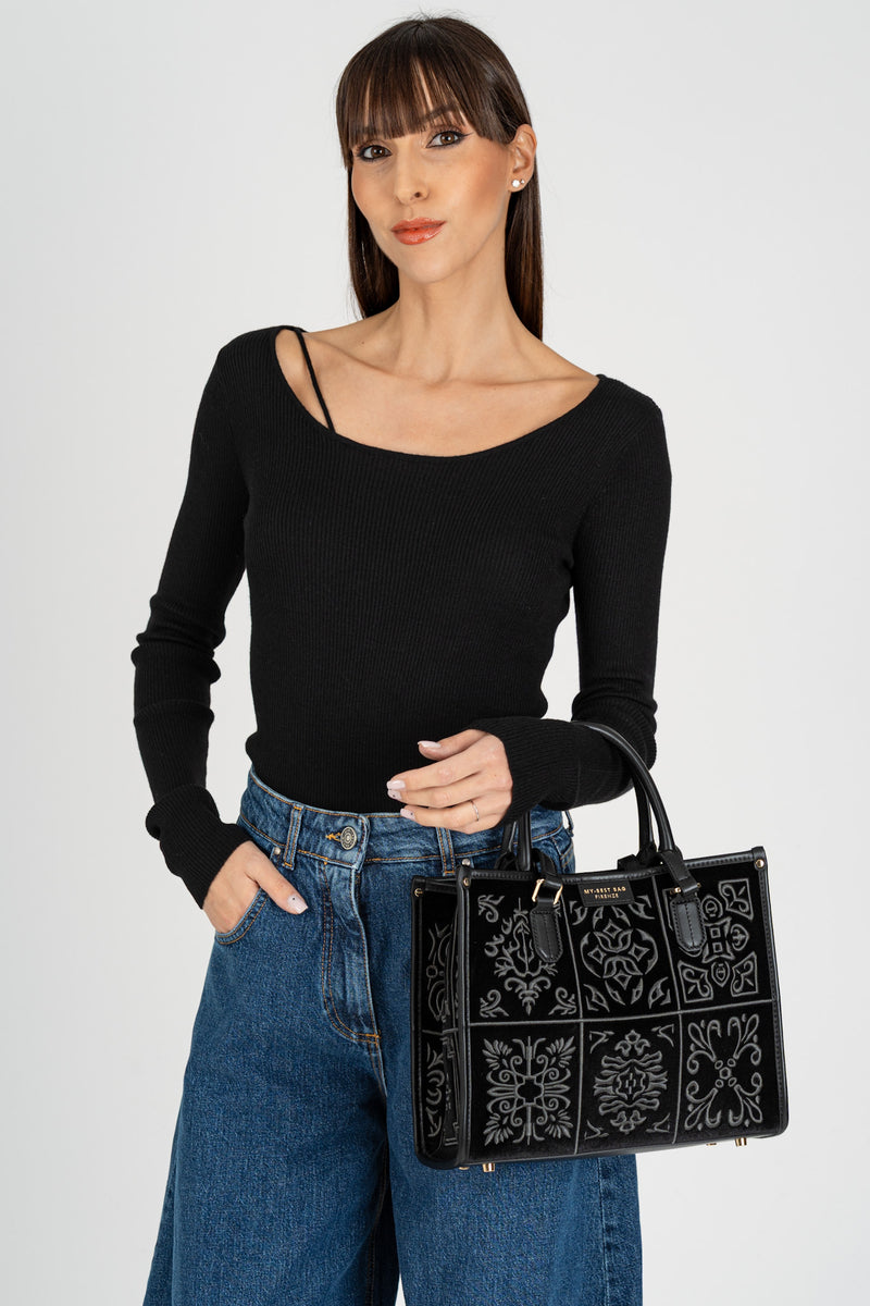 Maglia Basic Costina Nero