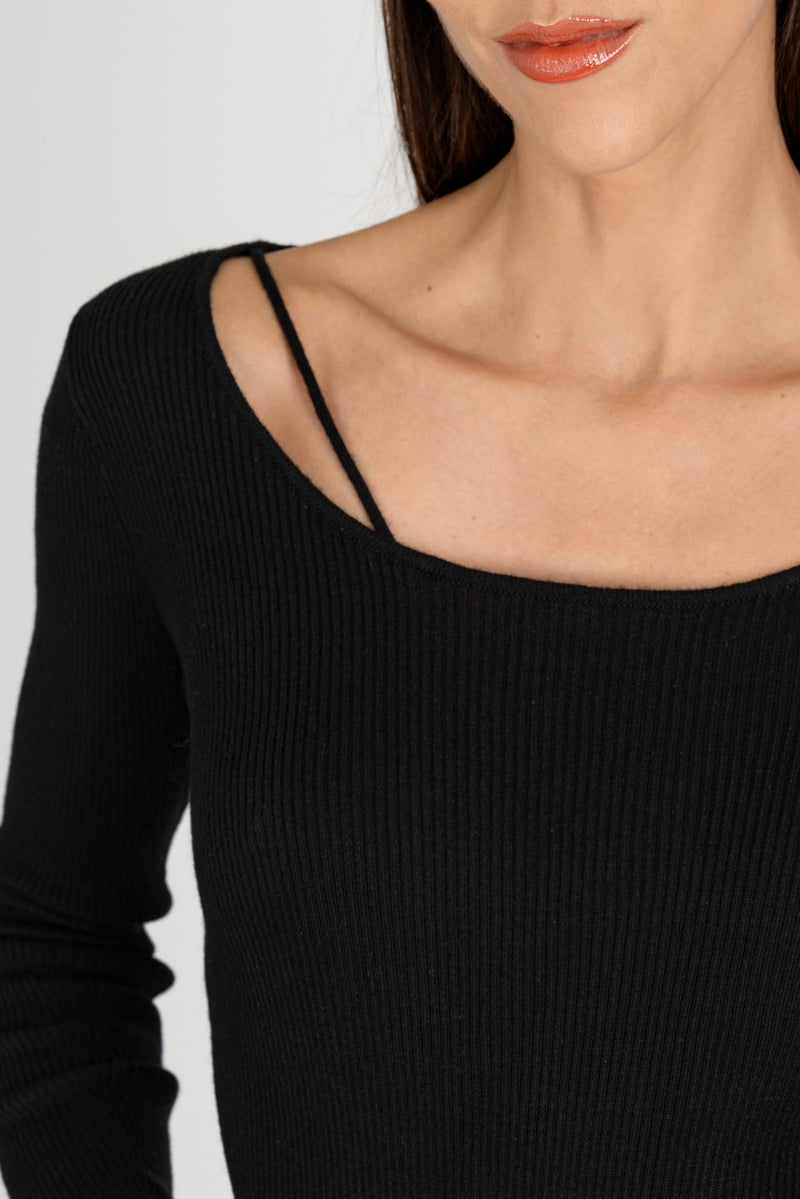 Maglia Basic Costina Nero