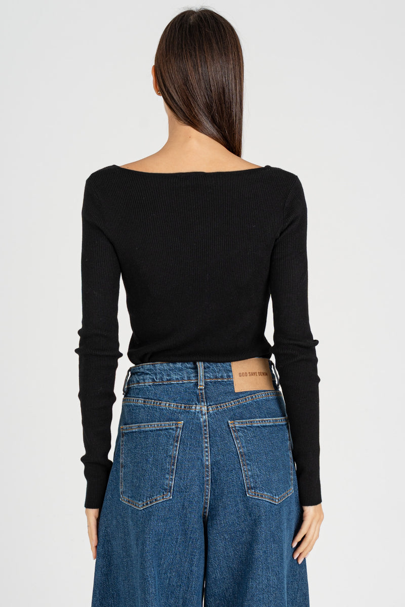 Maglia Basic Costina Nero