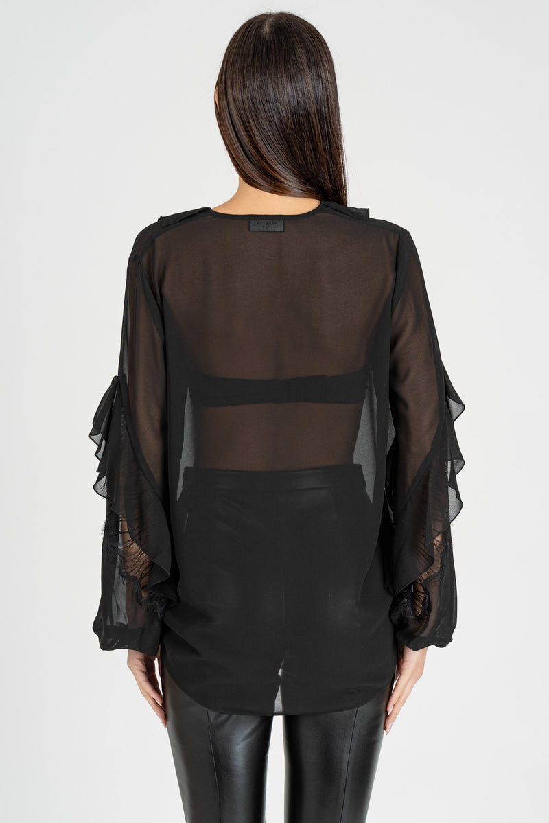 Camicia Georgette Nero