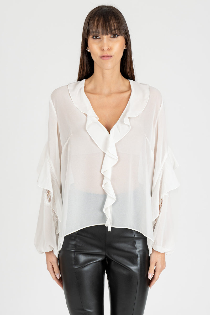 Camicia Georgette Avorio