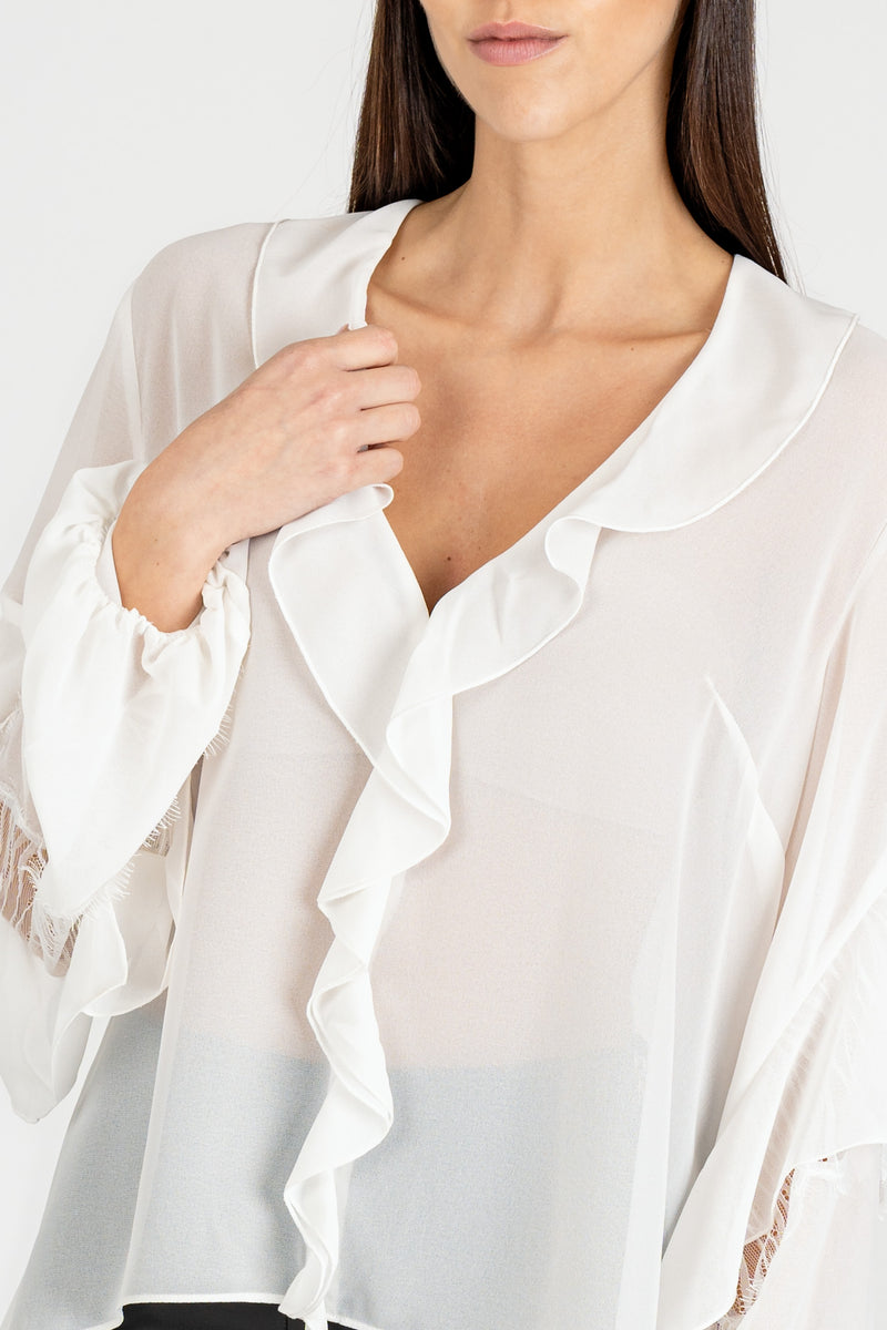 Camicia Georgette Avorio