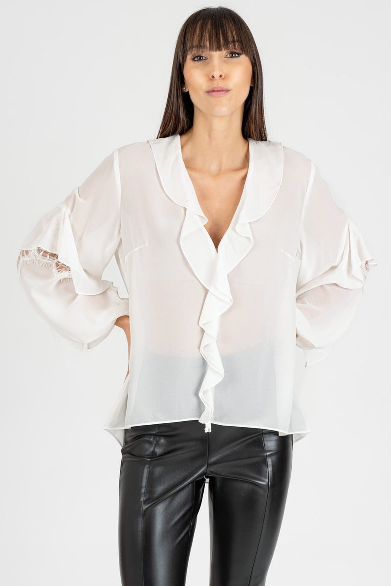 Camicia Georgette Avorio