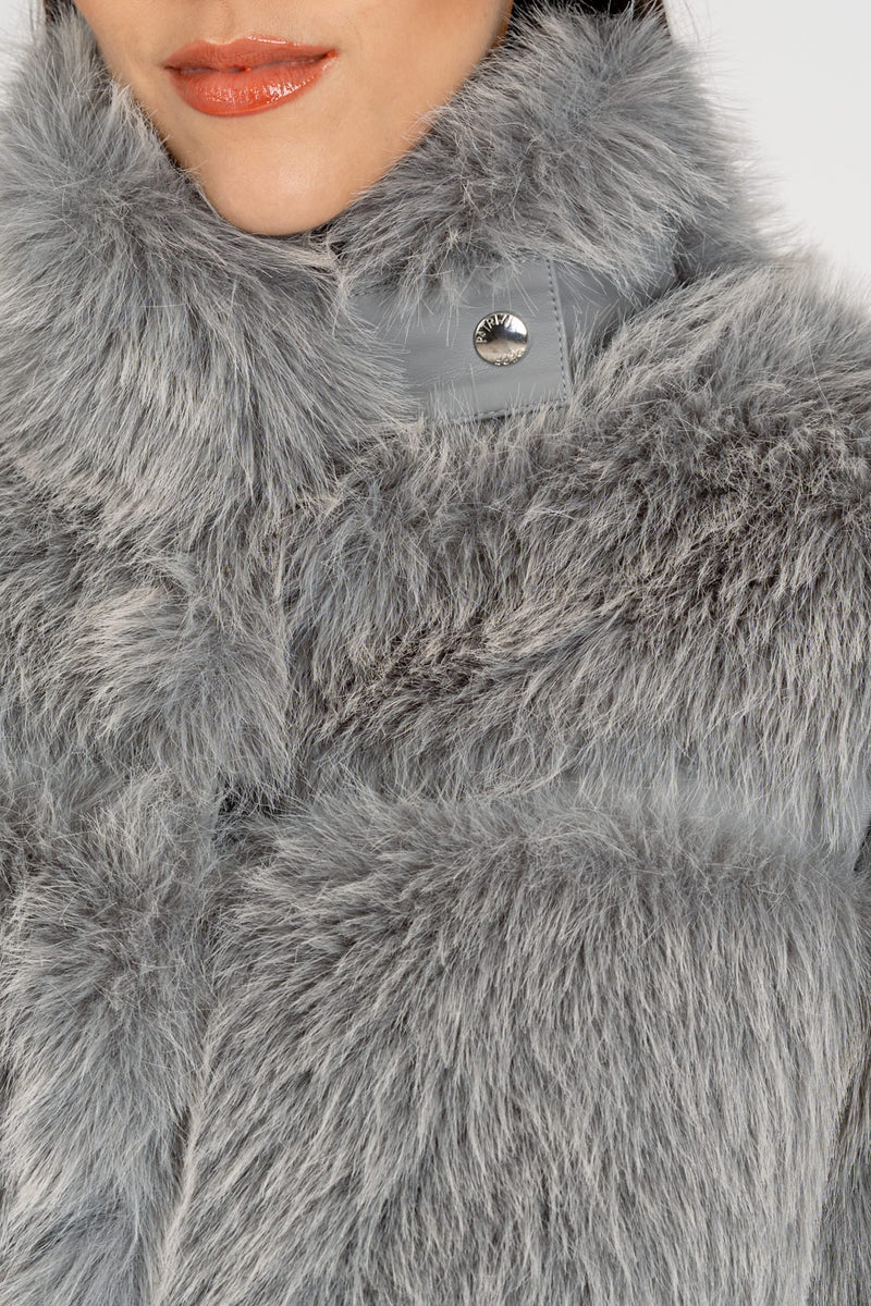 Giubbotto Simil Fur Mistery Gray Melange