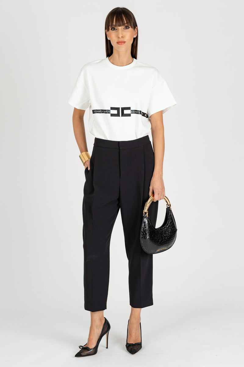 Pantalone con Pinces Nero