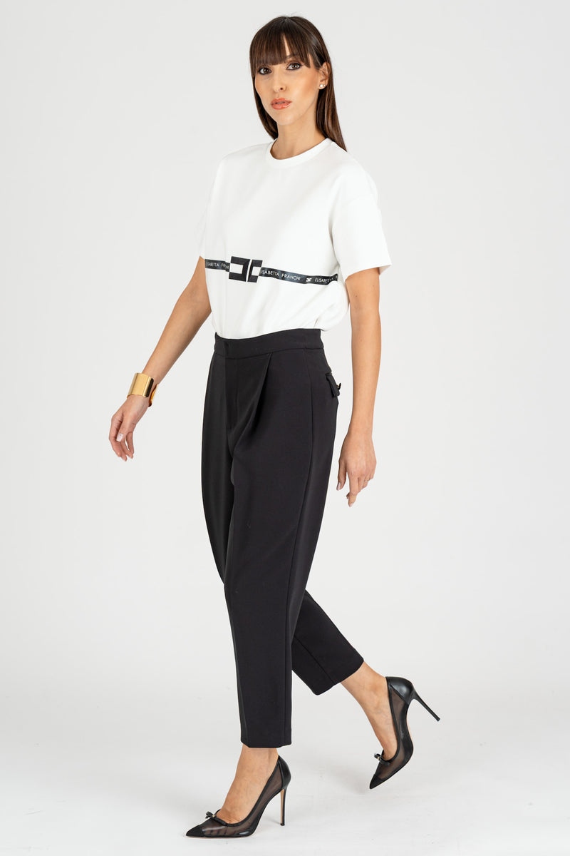 Pantalone con Pinces Nero