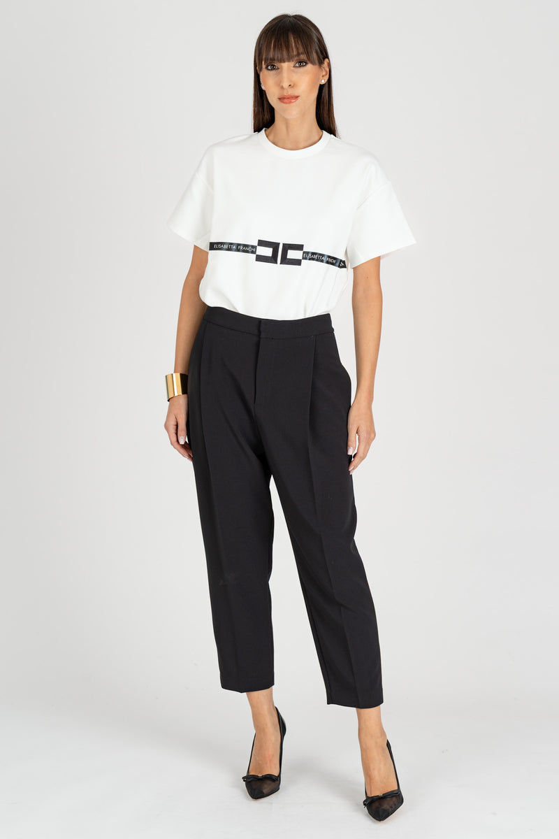 Pantalone con Pinces Nero