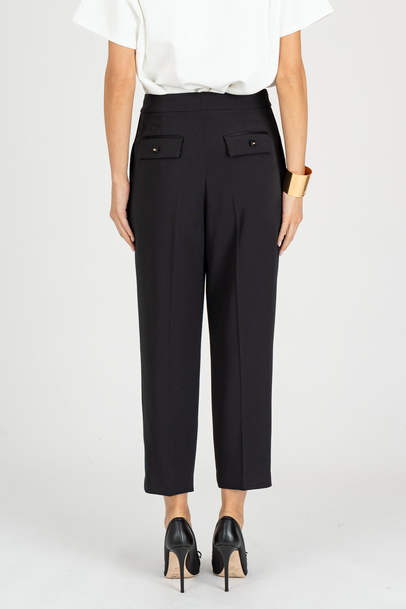 Pantalone con Pinces Nero