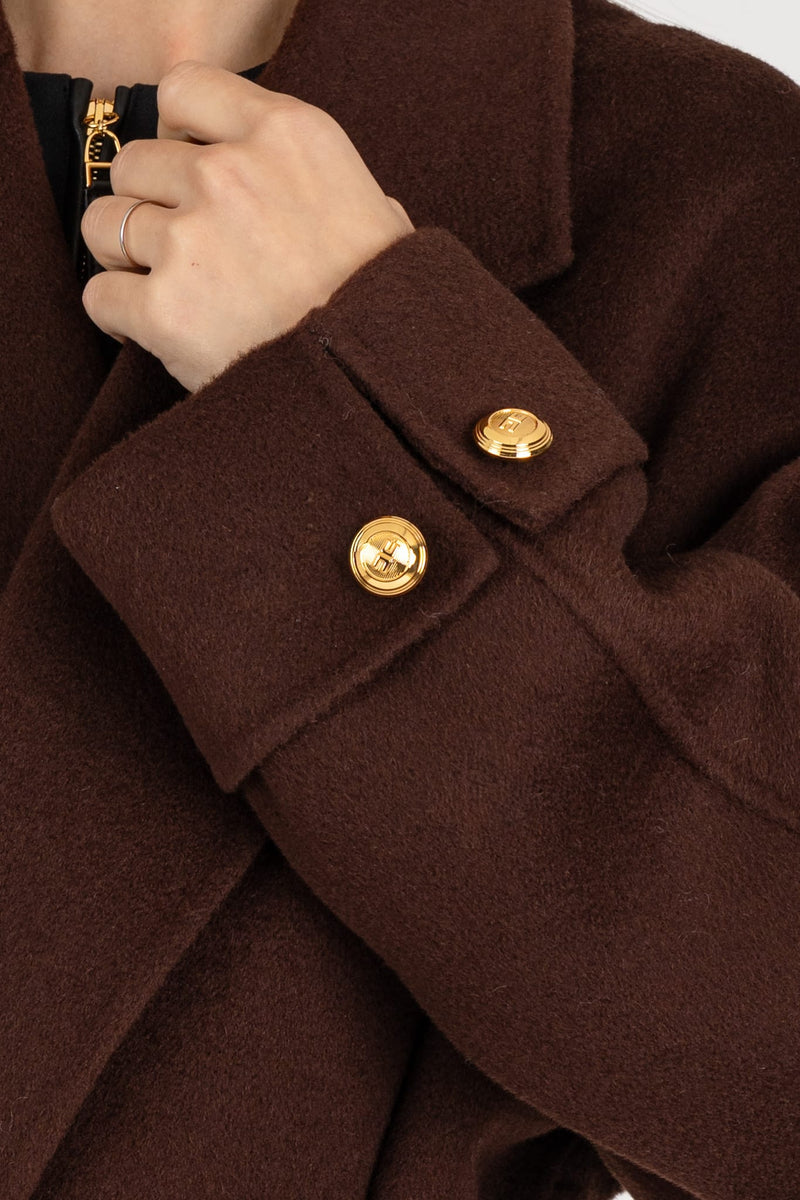 Cappotto in Panno Double Coffee