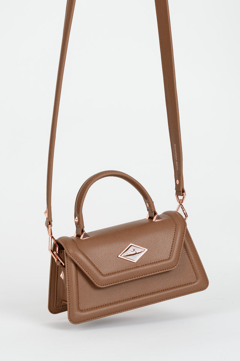 Borsa Elizabeth Mini Palmellato Cognac