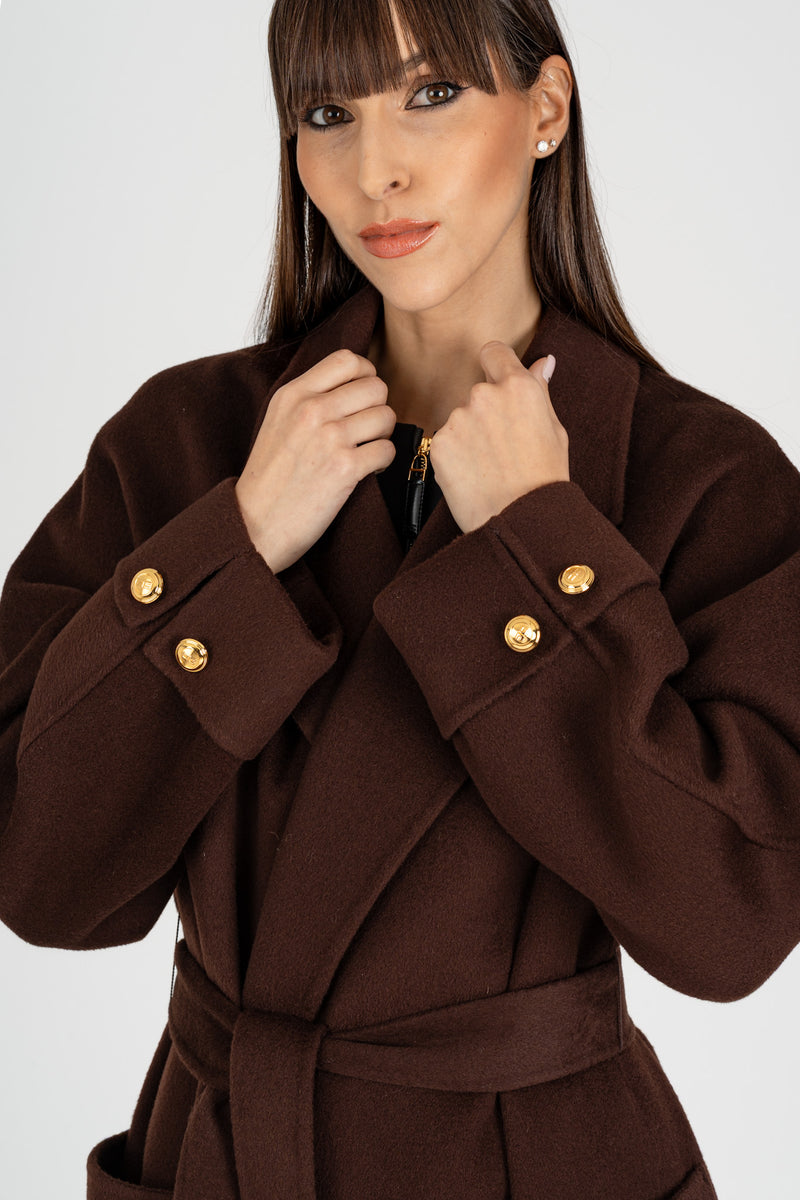 Cappotto in Panno Double Coffee